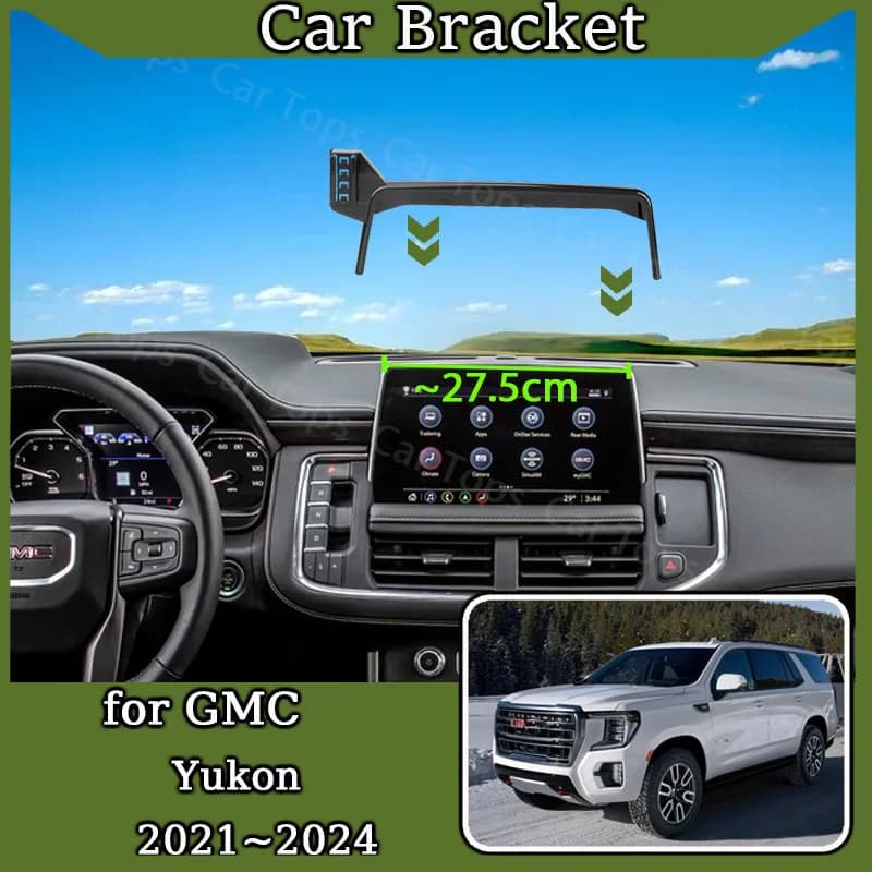 Car Mount for GMC Yukon AT4 2021 2022 2023 2024 Screen Mobile Phone Holder GPS Bracket Smartphone Gravity Stand Auto Accessories