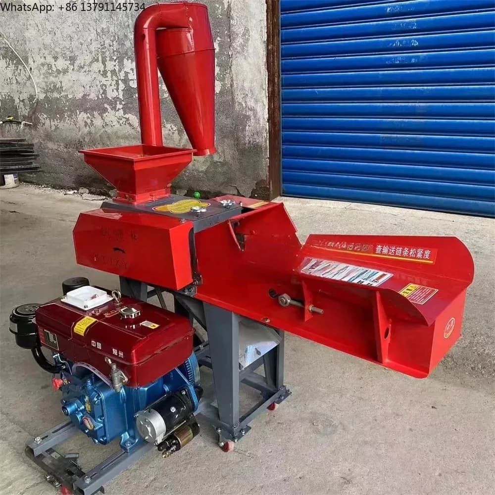 8HP Diesel Engine High Speed Chaff Grass Crusher Cutter Hay Cutting Kneading Machine for farm