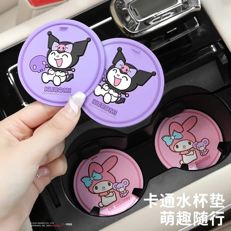 Sanrio Car Auto Cup Holder Anti Slip Insert Coasters Pads Interior Accessories Universal Fits Perfectly For Most Cups