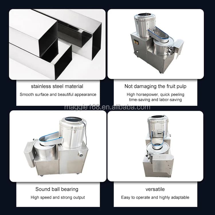 Commercial Automatic Potato Chips Cutting Machine Easy Operation Ginger Peeler And Sweet Potato Washer for Business Use