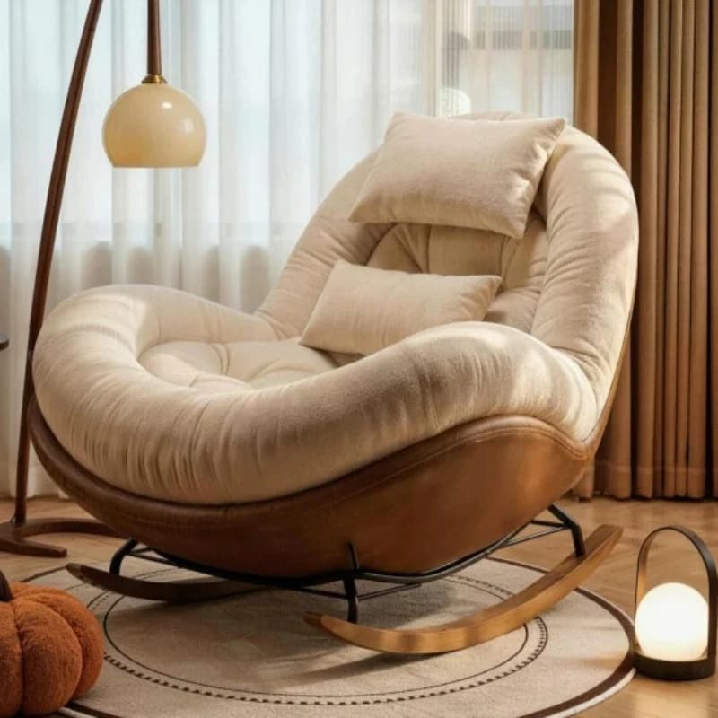 Rocking Sofa Living Room Chairs Egg Reclining Ergonomic Nordic Living Room Chairs Accent Comfy Fotel Bujany Home Furniture