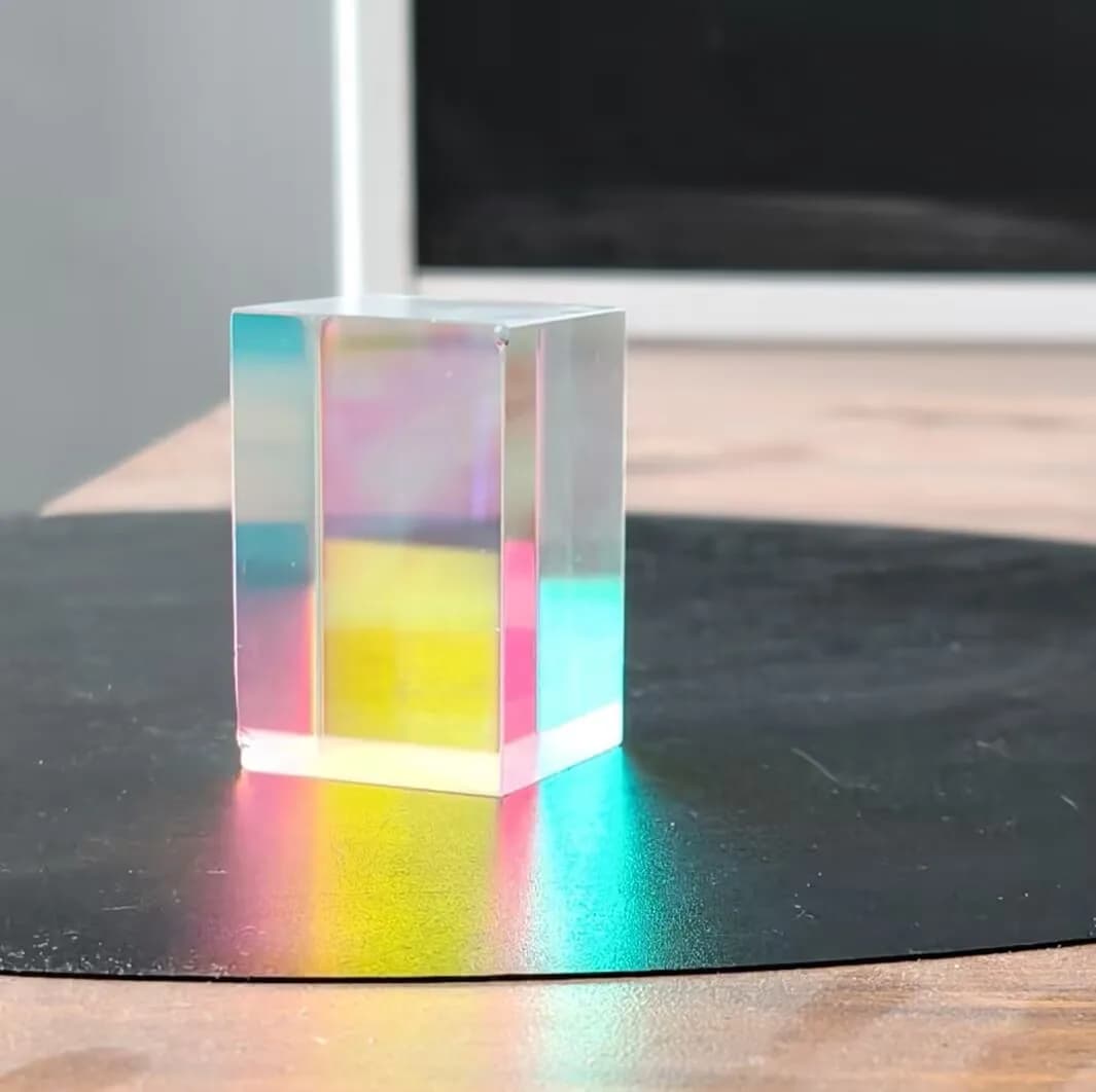 Defective Cross Dichroic X-Cube Prism Optical Glass Square Prism 2.5x2.5x3.9cm/2.8X2.8X2.4cm