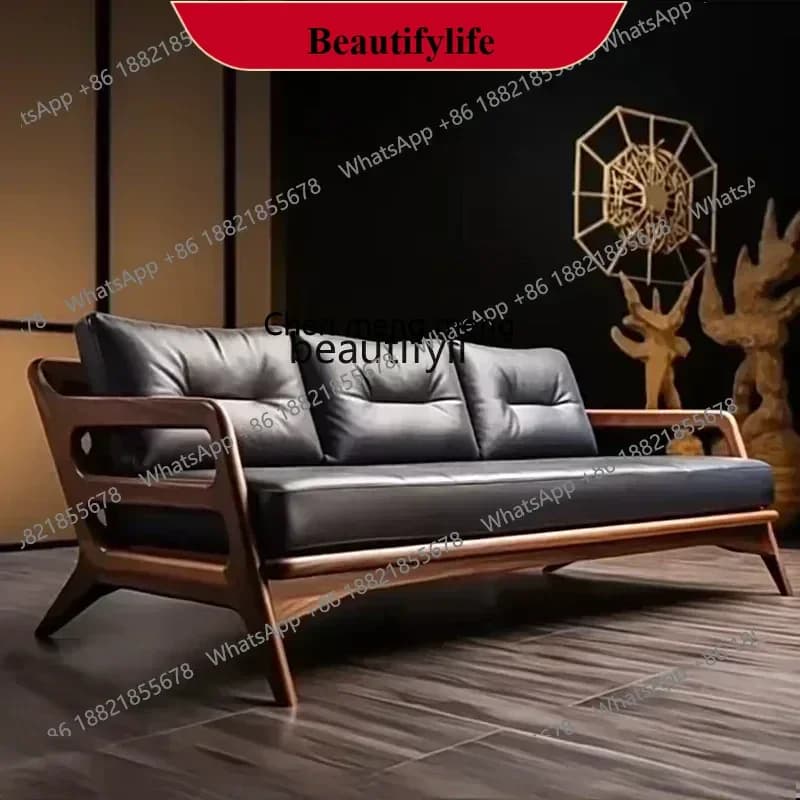 z183  New Chinese Sofa North American Black Walnut Arhat Bed Living Room, Ebony Modern  HYH
