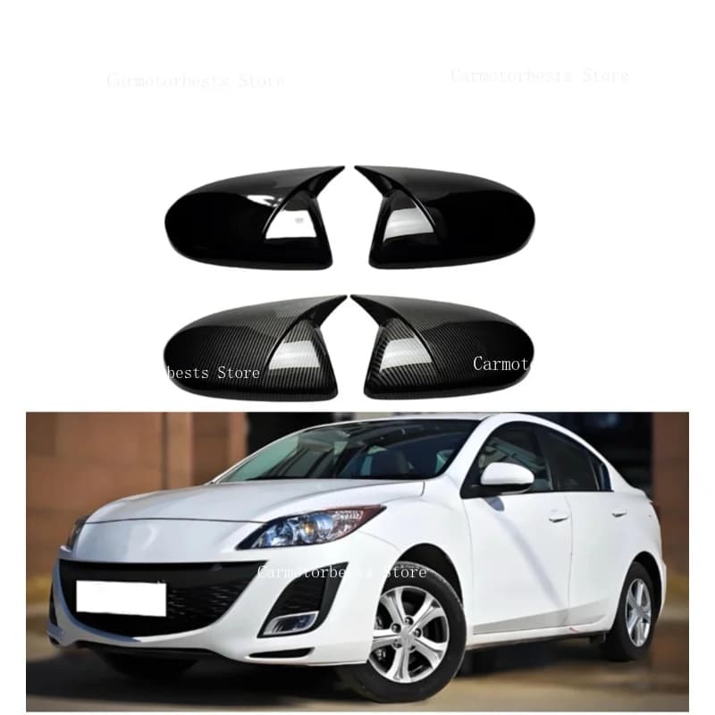 Car  Rearview Side Mirror Cover Fit For   Mazda 3 Axela BL 2009 2010 2011 2012 2013 Wing Cap Rear View Case Trim Carbon Fiber