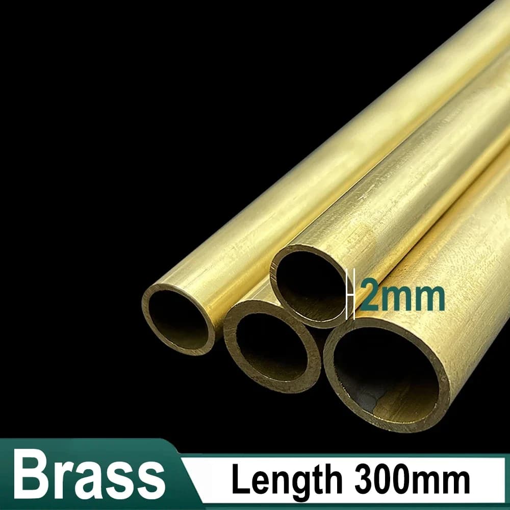 1Pcs Brass Pipe Tube 7mm-80mm OD Hollow Capillary 300mm Length Straight Brass Tubing