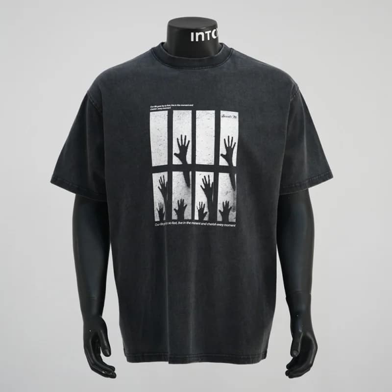 Summer short sleeved t-shirt men's loose oversized satile casual round neck trendy Korean version ins men's top