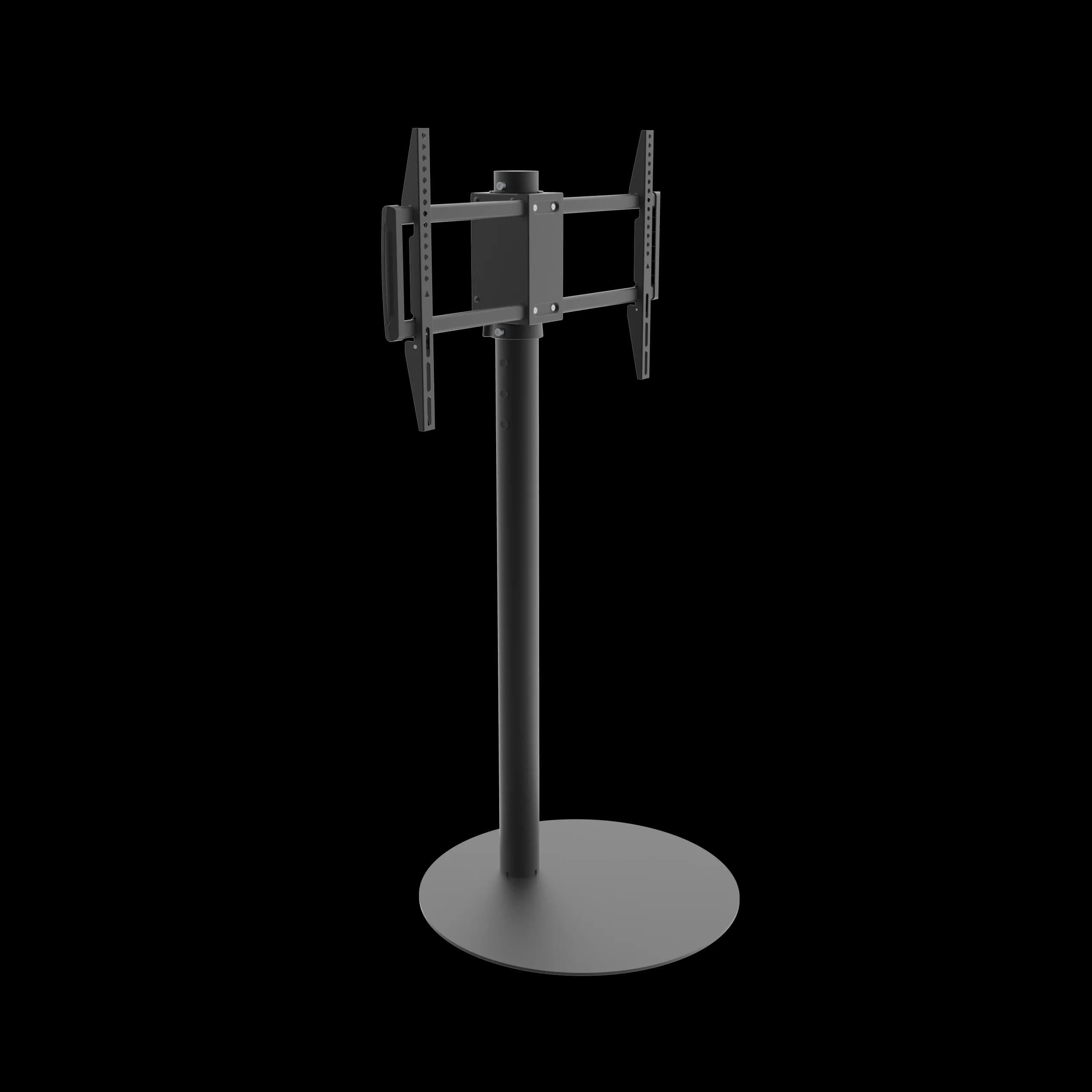 90 degree rotation 600 * 400mm standard VESA steel modern movable LCD TV floor bracket with wheels