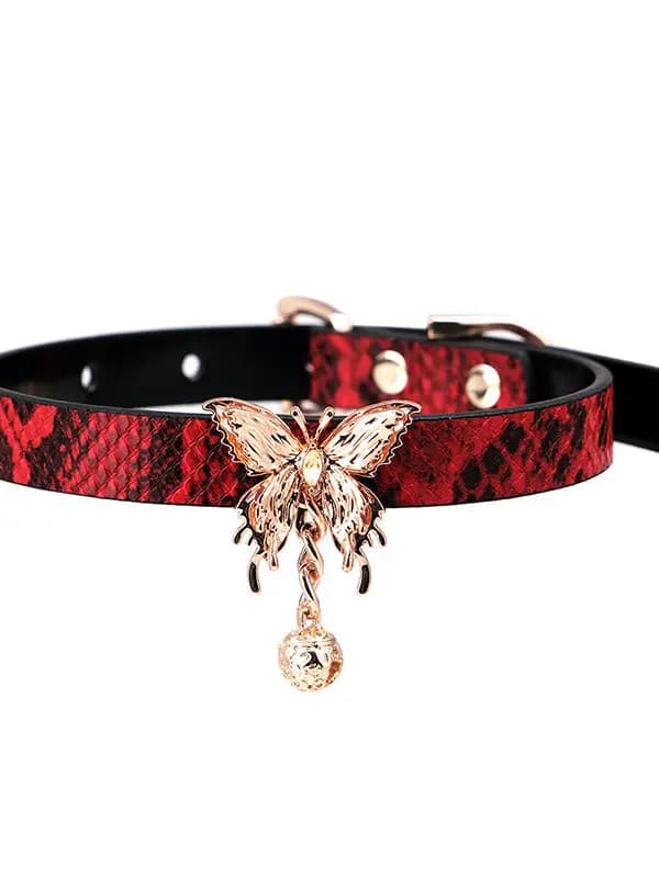 Puppy butterfly choker leather collar neck ring women's neckband small-scale couple party face mask decoration item
