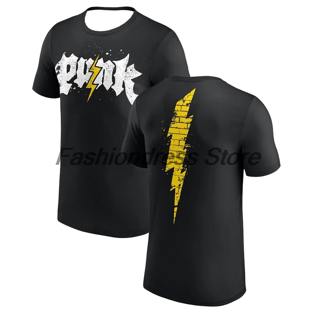 CM Punk Electic Punk T-shirt Crewneck Short Sleeve Polyester Tee Women Men Outdoor Streetwear Tops