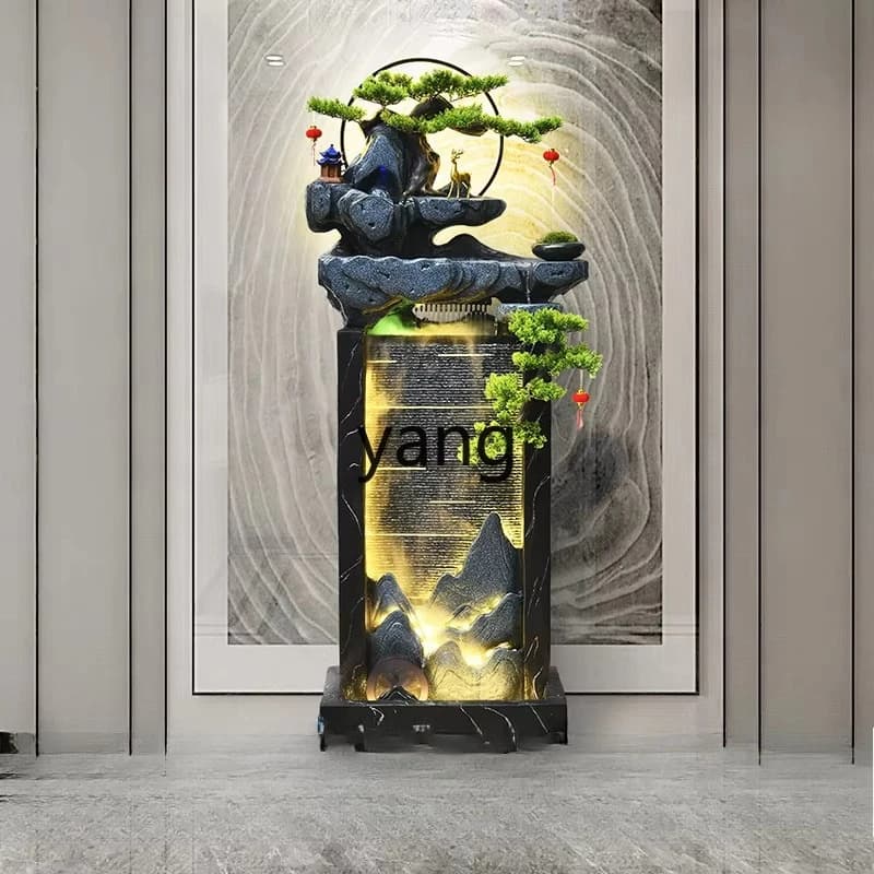 yjq fountain, flowing water makes money ornament, living room floor-to-ceiling home jewelry, circulating water feature