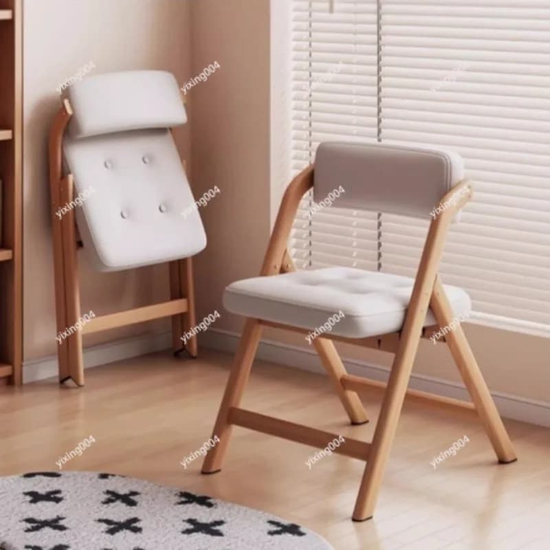 Stackable Iron Folding Chair, Retro Style Backrest Stool for Home Dining Office