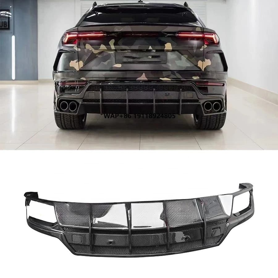 2019+ for  URUS Dry Carbon Fiber Rear Diffuser Topcar Style Body Kits with New Rear Bumper Lip Spoiler