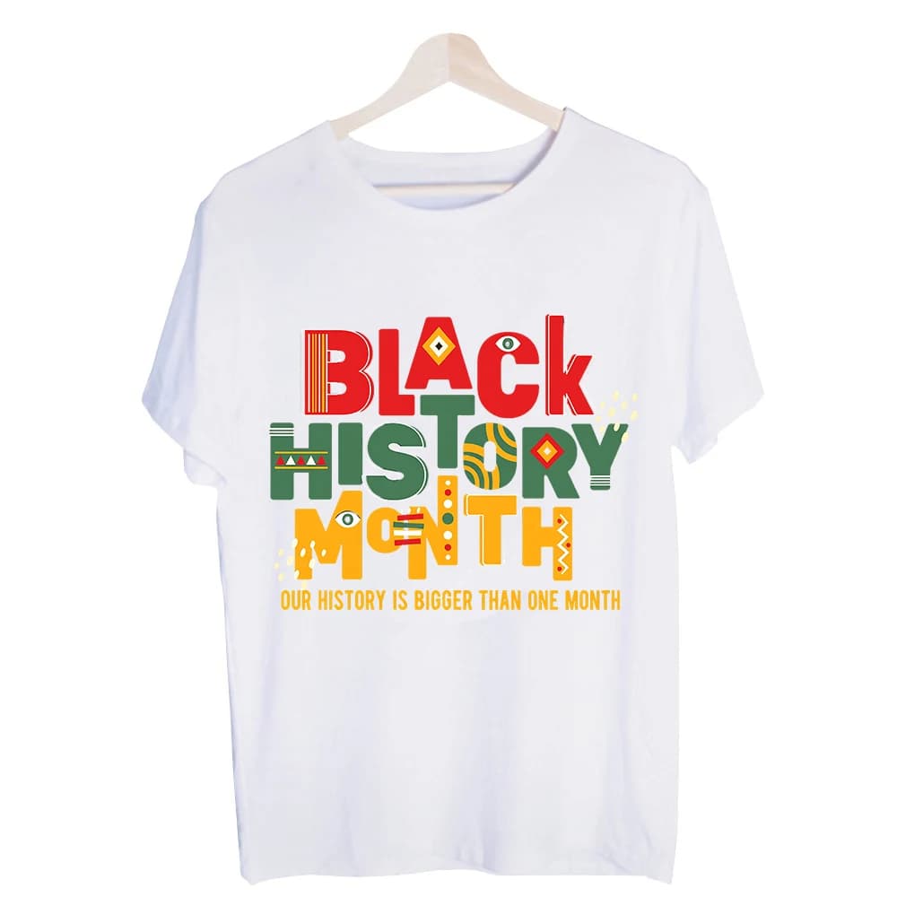 Men's Black History Month Typography Print Graphic Tee, Short Sleeve Crew Neck Shirt for Casual Everyday Wear