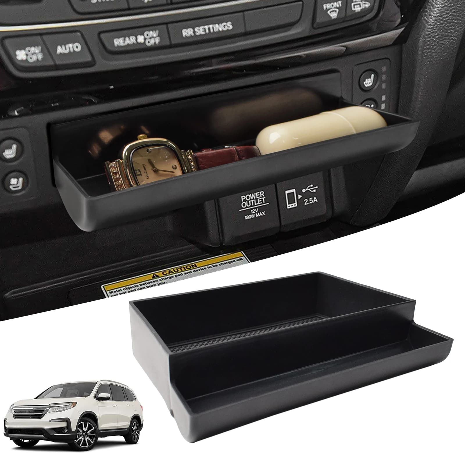 For Honda Pilot 2016-2022/ Ridgeline 2017-2024/ Passport 2019-2024 2025 Center Console Drawer Storage Car Box Tray Accessories