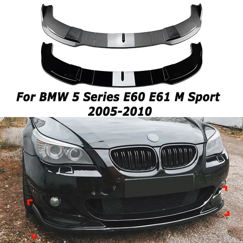 Car Front Bumper Lip Spoiler For BMW 5 Series E60 E61 M Sport 2005-2010 MT Diffuser Splitter Exterior Car Accessories Tuning
