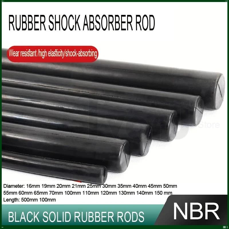 1Pcs Black NBR Bar Round Nylon Solid Rubber Rod Dia 16mm 19mm 20mm 21mm 25mm 30mm 35mm-150mm Wear Resistant Shock Absorber Rod