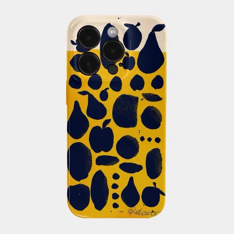 Yellow Black Fruit World Phone Case for IPHONE 17 Air 16E 15 PROMAX 14 Plus 13 12 MINI 11 PRO 16Plus XR XS Acrylic Phone Cover