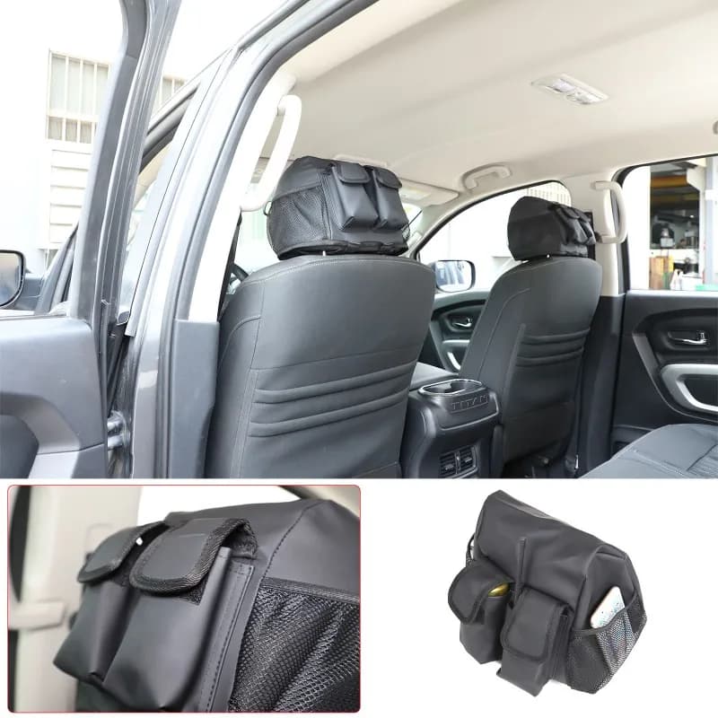Oxford Cloth For 2016-2023 Nissan Titan Car Seat Headrest Cover Storage Pouch bag  Car Organizer  Accessories