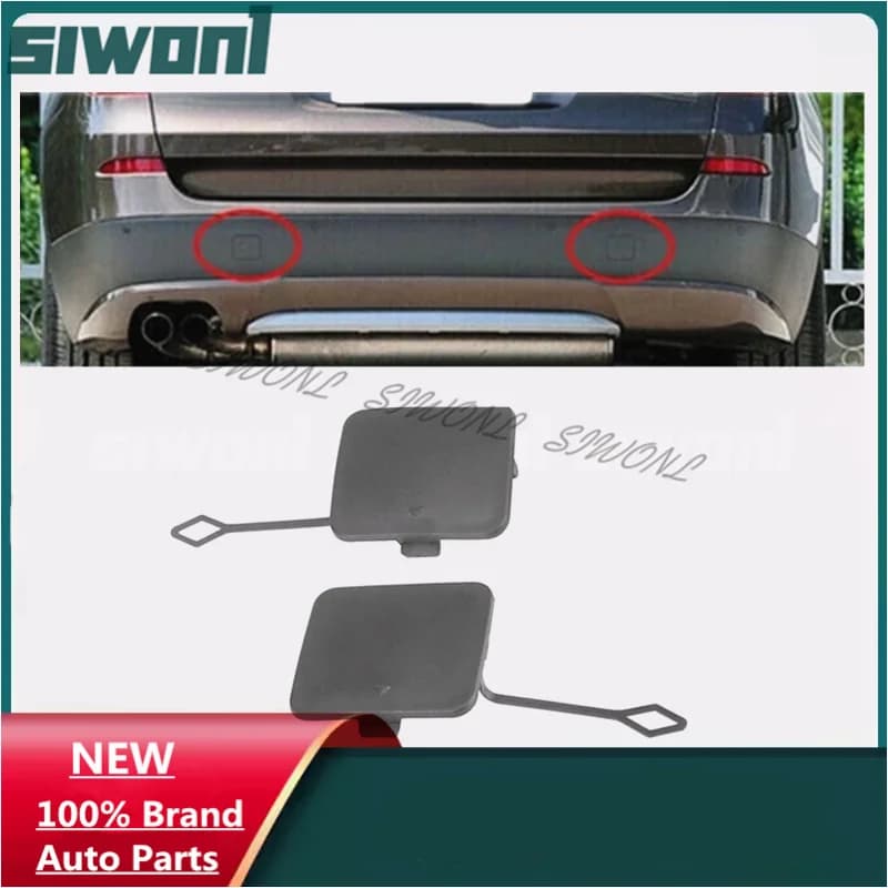 1 Pair Rear Left & Right Bumper Tow Hook Cover For BMWW X3 F25 2011 2012 2013 2014  Plastic Unpainted Exterior 51127272415