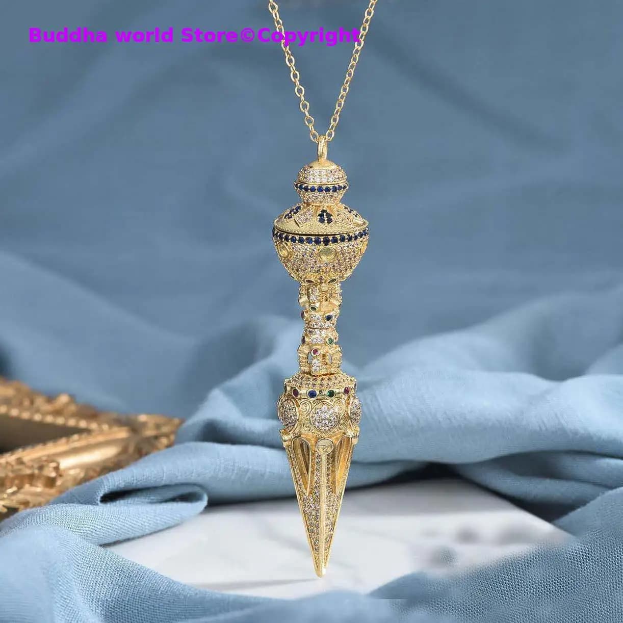 5A + Tibet Nepal Buddhist Buddha phurpa Demon subduing pestle Vajra Diamond Pendant safety protection Amulet Bring good luck