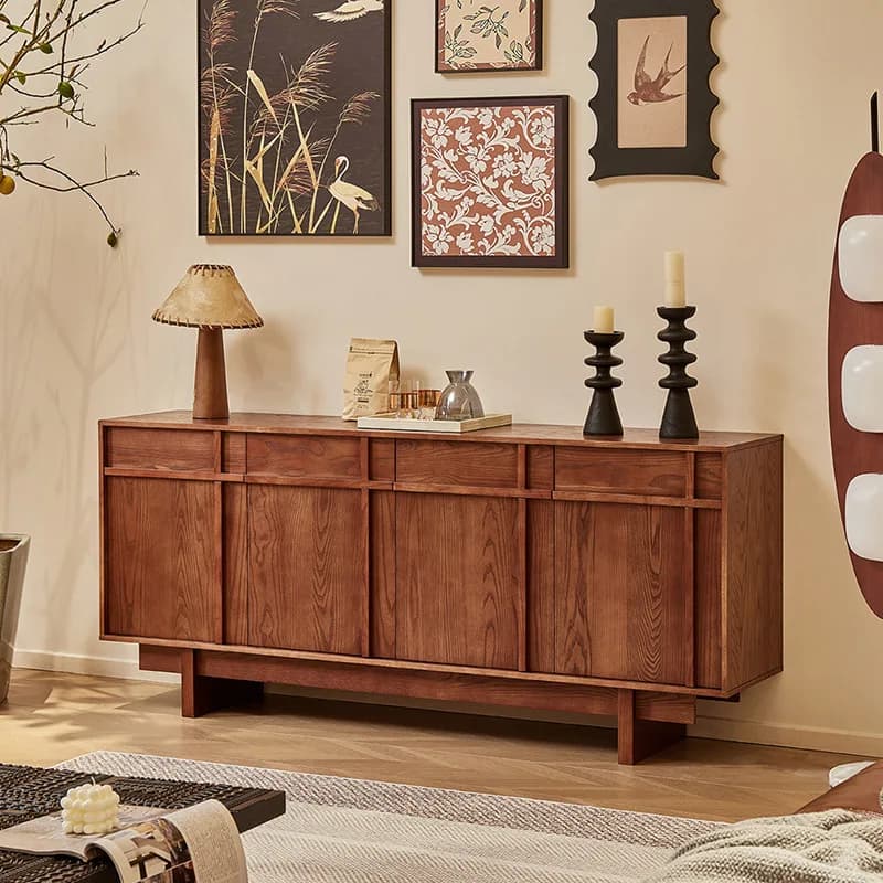 LH solid wood side storage cabinet, used cabinet, wall-mounted vintage entryway cabinet for living room