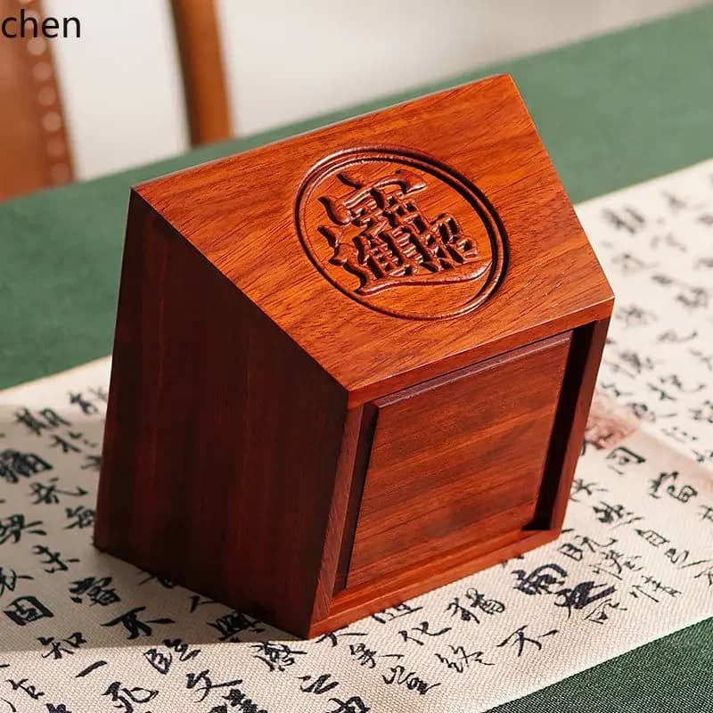 r5.21 solid wood old-fashioned rice bucket red rosewood bring in wealth and treasure daily gold bucket worship bucket ornaments