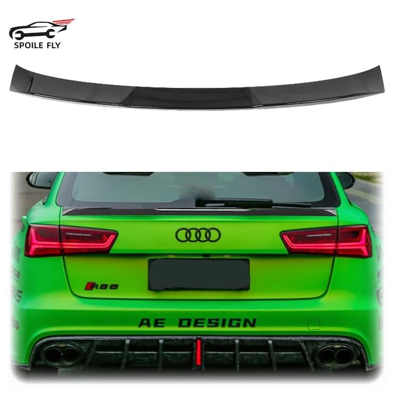 2011 To 2018 For Audi A6 RS6 4G C7 Avant Sportsline Style Car Rear Mid Spoiler Wing Lip High Quality Glossy Black ABS Body Kit