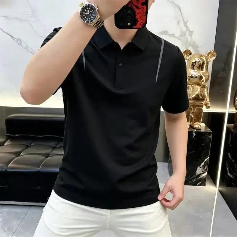 2026 Summer Men's Fashion Round-neck Short-Sleeve T-Shirt Polo Shirt Trendy Casual Old Money Style