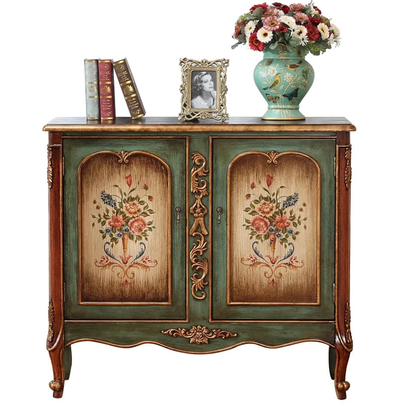 Nordic Japanese Living Room Cabinets Green Classic Solid Wood Living Room Cabinets Storage Vintage Armoire Rangement Furniture