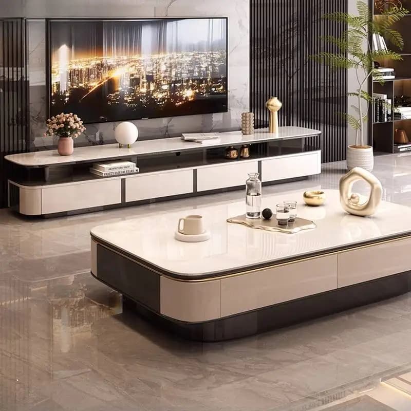White Simple Tv Cabinet Natural Hidden Cheap Luxury Modern Tv Cabinet Nordic Designer Unique Muebles De Sala Furniture For Home