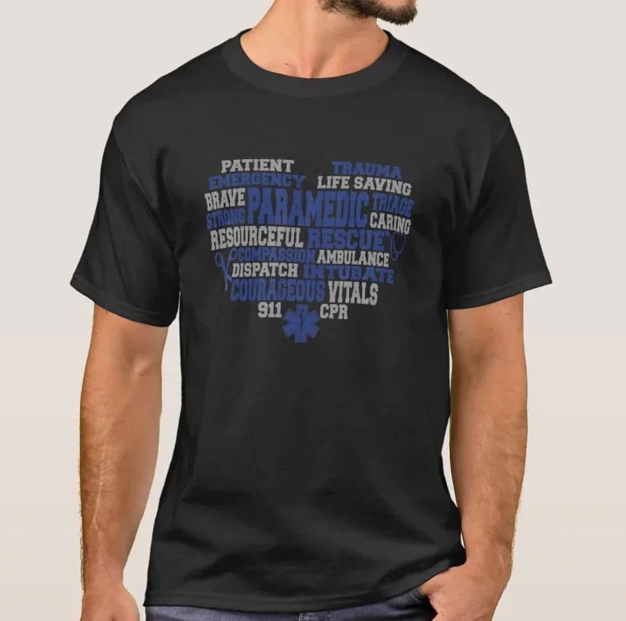 Best Paramedic Ever EMS EMT Heartbeat EKG Emergenc T-Shirt 100% Cotton O-Neck Short Sleeve Summer Casual Mens T-shirt Streetwear
