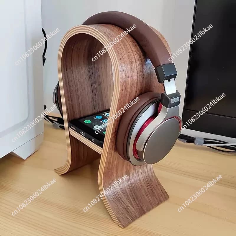 Earphone holder Solid wood headset creative computer earphone rack Earphone hanger for display rack
