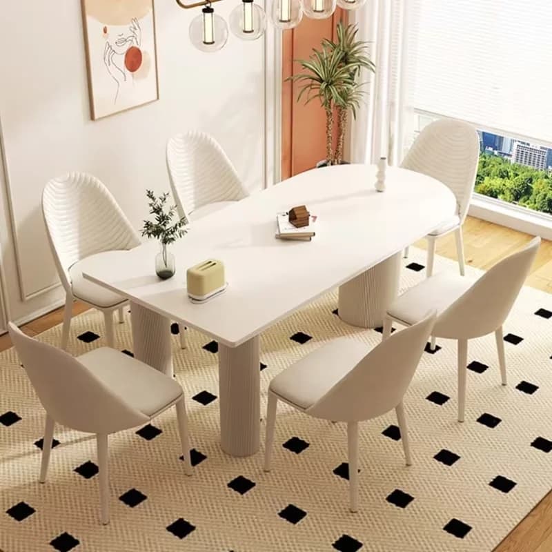 Designer Chair Dining Table Set Kitchen Modern Nordic Dining Table Restaurant Luxury Rectangular Tavoli Da Pranzo Home Furniture