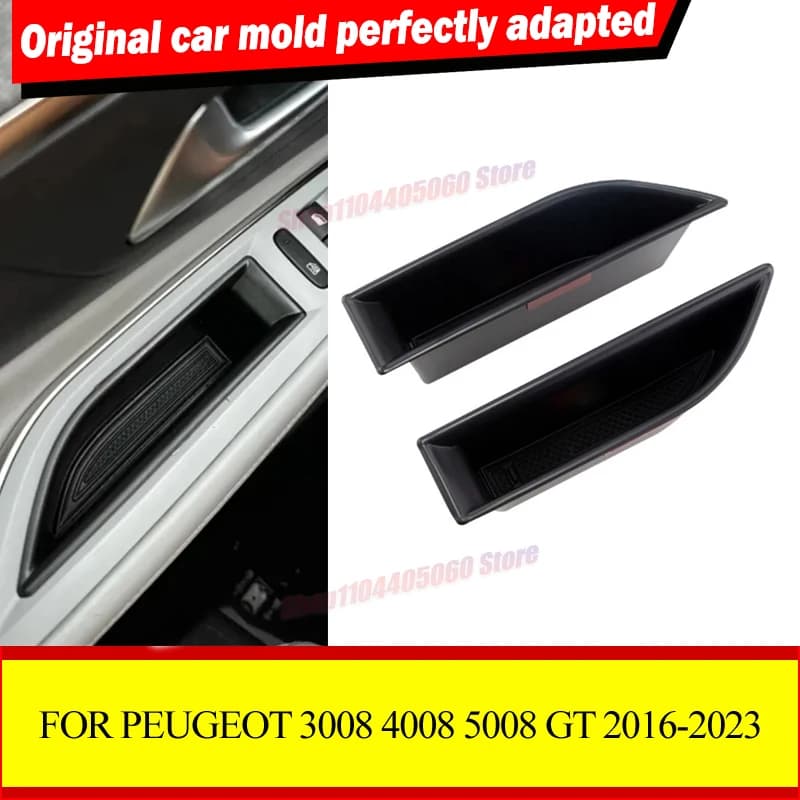 For Peugeot 3008 4008 5008 GT 2016-2023 CCar Door Handle Storage Box Phone Container Glove Tray Armrest Handle