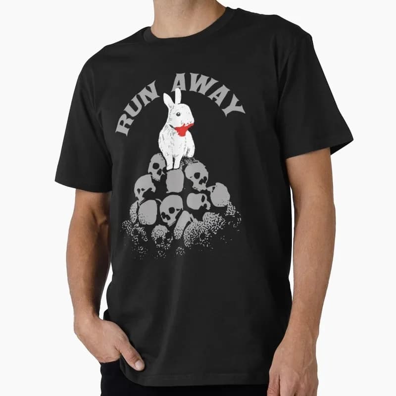 killer with rabbit RUN AWAY movie 90s Funny Monty Python Gift T-shirt British Comedy Graphic clothes US size Tops S-6XL