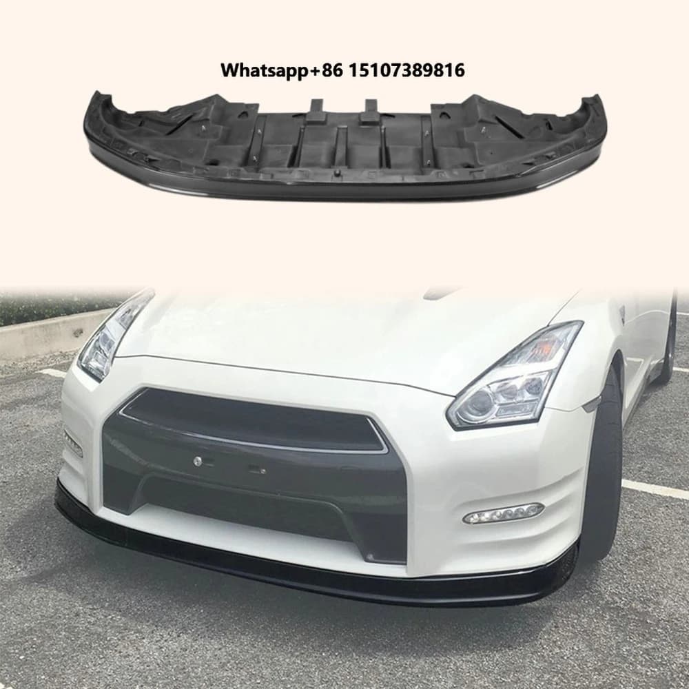 For GTR R35 2012-16 OE Style Carbon Front Bumper Bottom Lip Spoiler