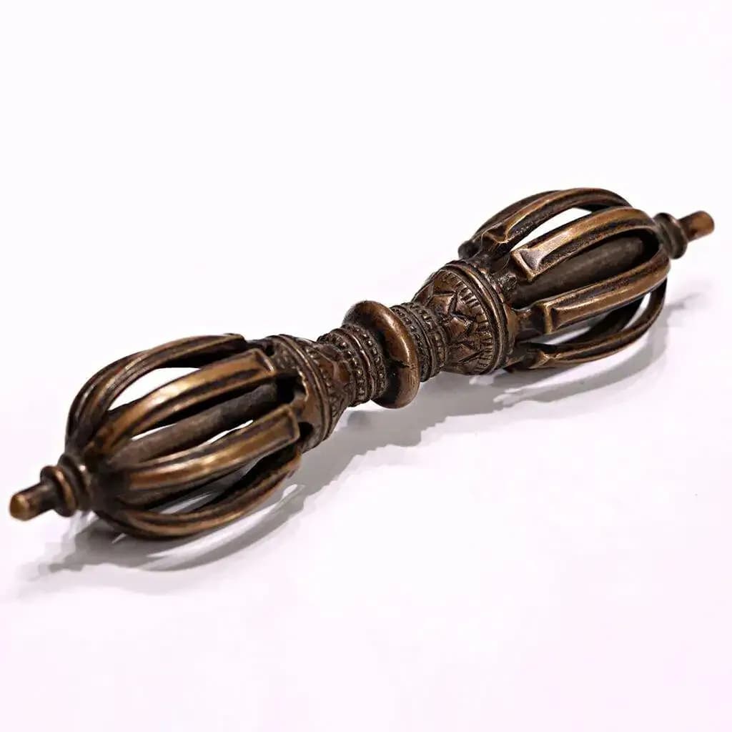 Tibetan Buddhism 15.5 Cm Copper And Turquoise Buddha Dorje Vajra Pestle