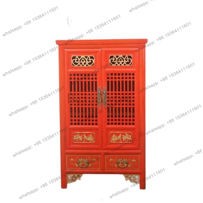 New Chinese style old elm locker antique Zen shoe cabinet simple solid wood