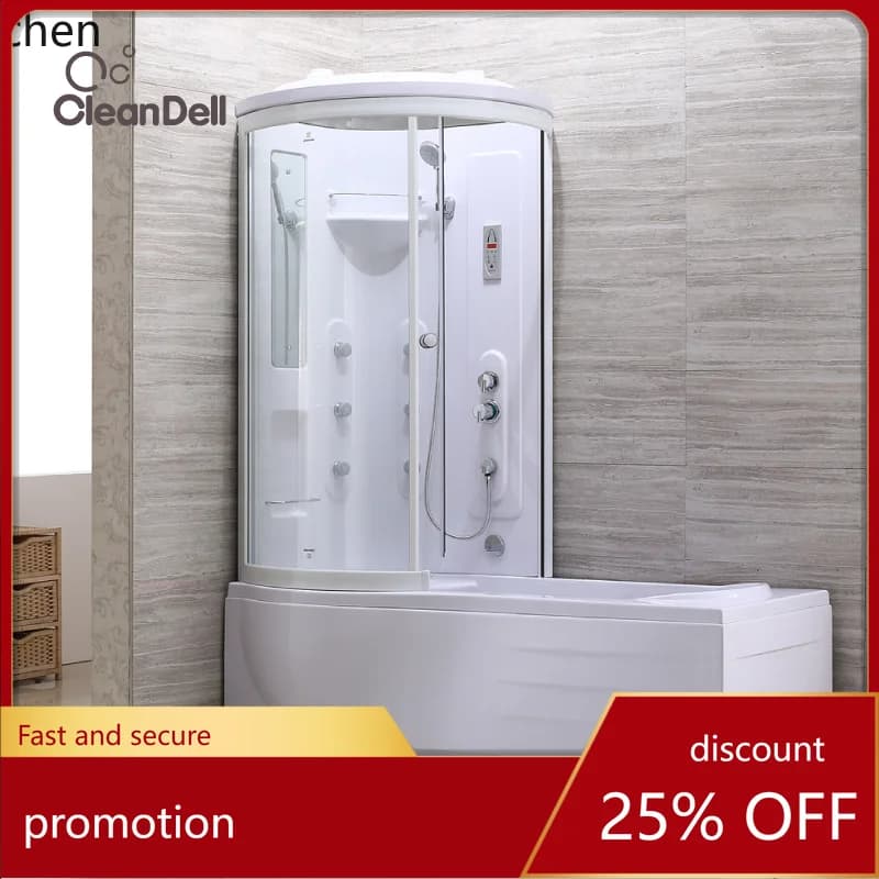 HT high-grade integral shower room with bathtub and bathroom integrated L-shaped bath room home decoration accessories