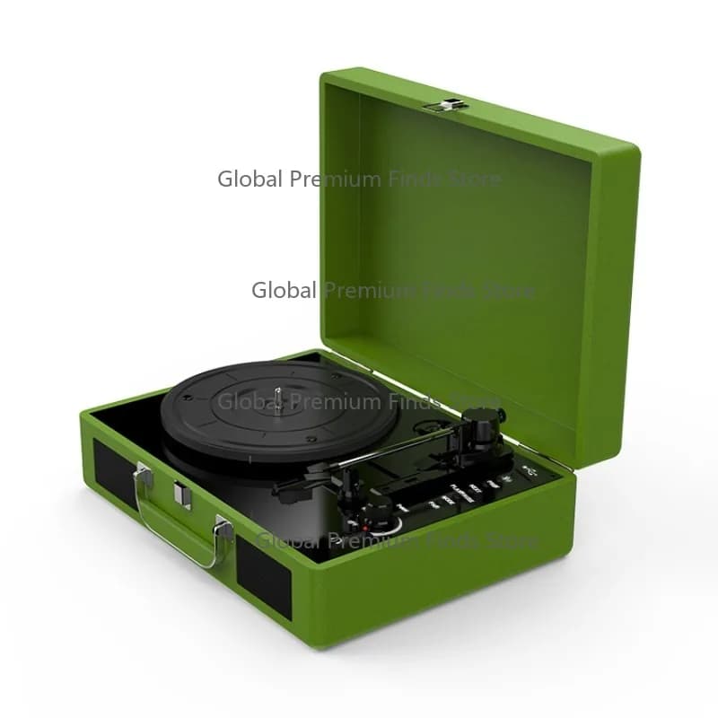 Dust Cover Record Machine Wooden Suitcase Gramophone Antique BT Speaker Turntable Vinyl Record Player