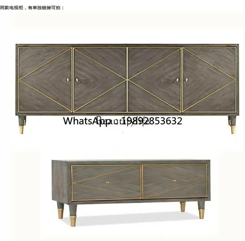 FF American postmodern side cabinet light luxury storage entrance cabinet solid wood neoclassical retro