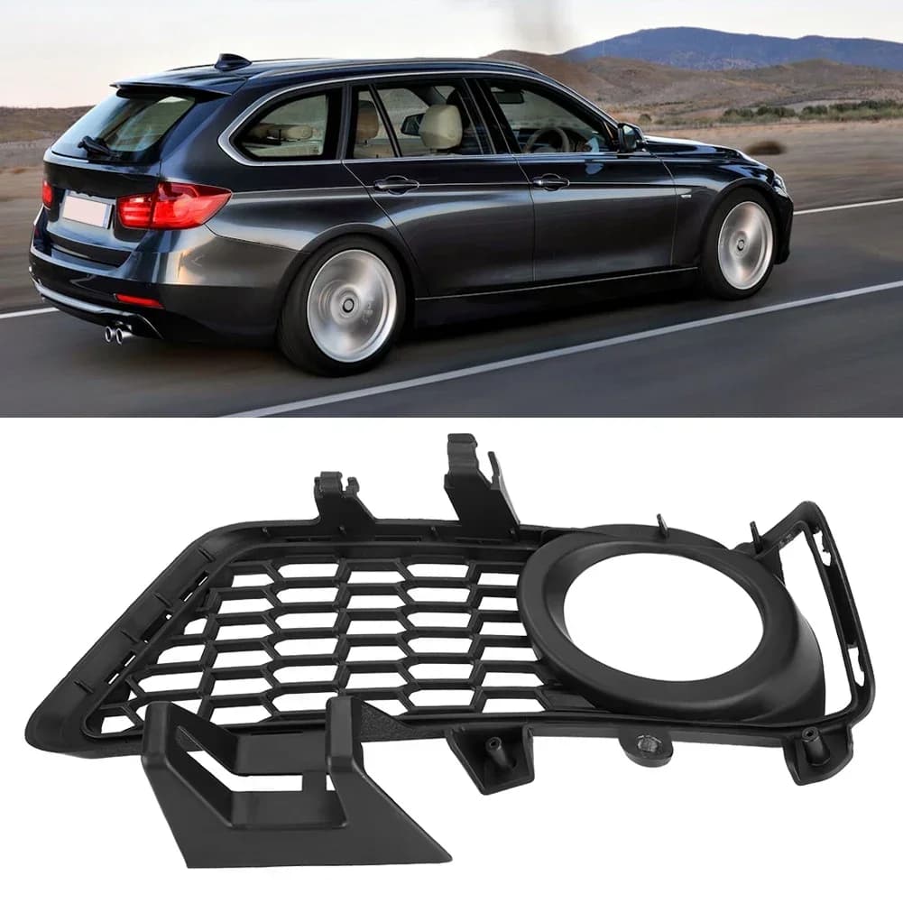 Fog Light Grille Black Fog Lamp Bezel ABS Honeycomb Perforated Design Left Replacement For BMW Serie 3 F30 F31 2011-2015