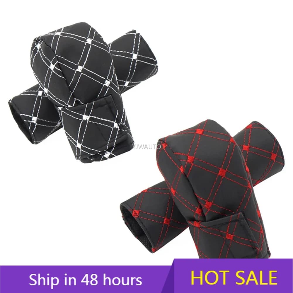 Hand Brake Cover Car Handbrake Grip Cover Gear Shift Knob Automobile Parking Decoration Grid