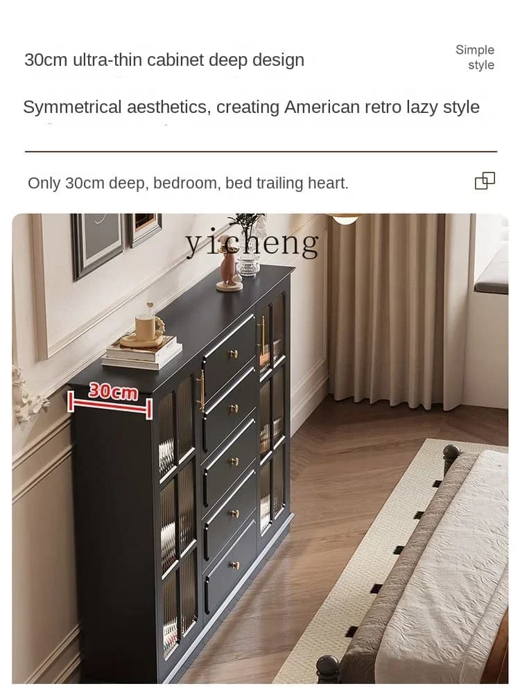 a7 American chest of drawers storage cabinet retro black wall locker