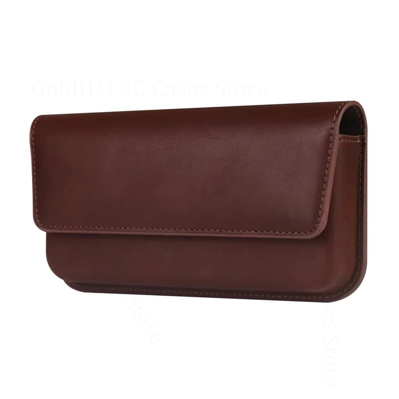 For ZTE nubia Air Pro Skin Feel PU Leather Phone Case For ZTE Nubia V80 Max A57 A56 A77 5G Waist Bag Pouch Flip Phone Belt Cover