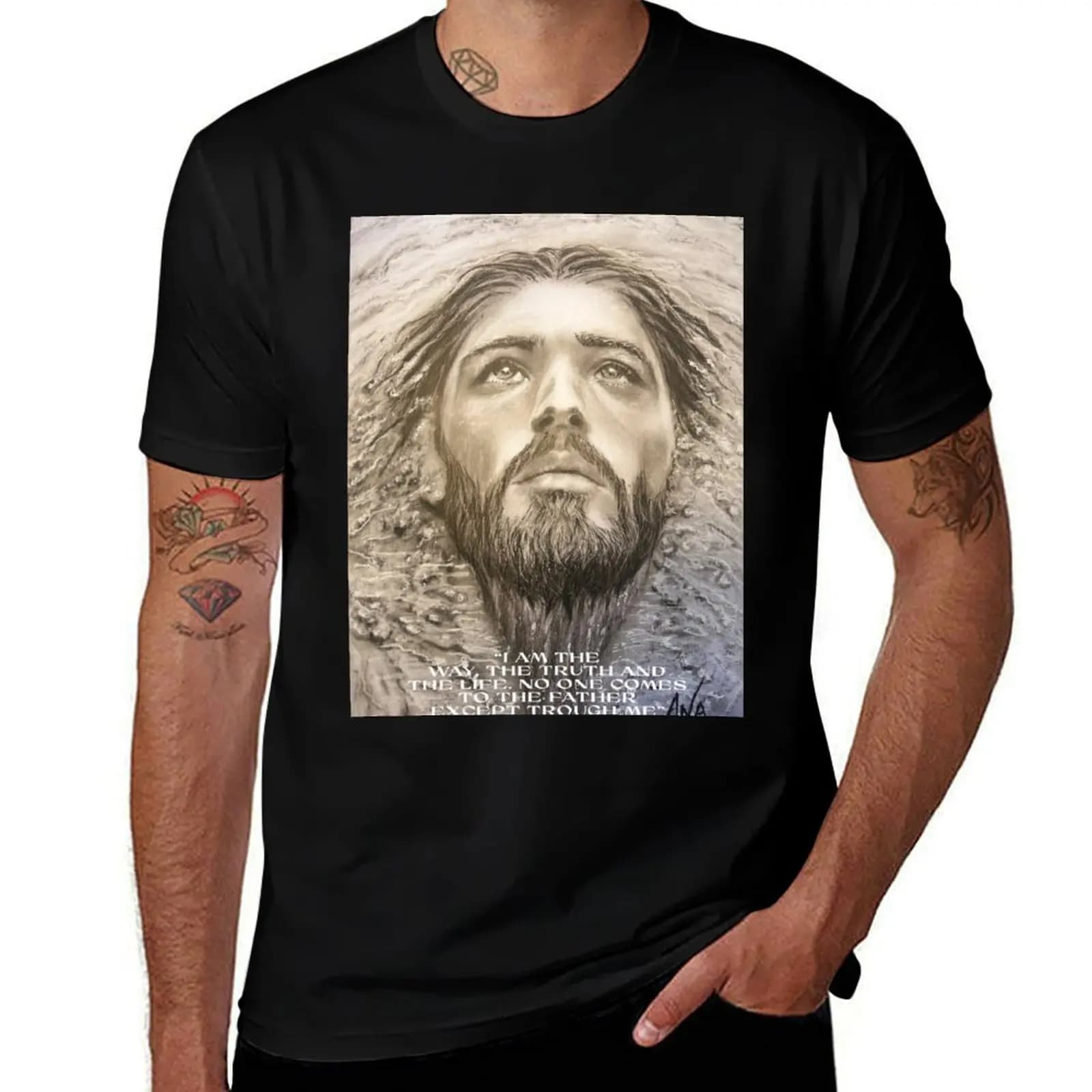 Jesus Baptism T-Shirt Comfortable Work Wear Tee T-Shirt