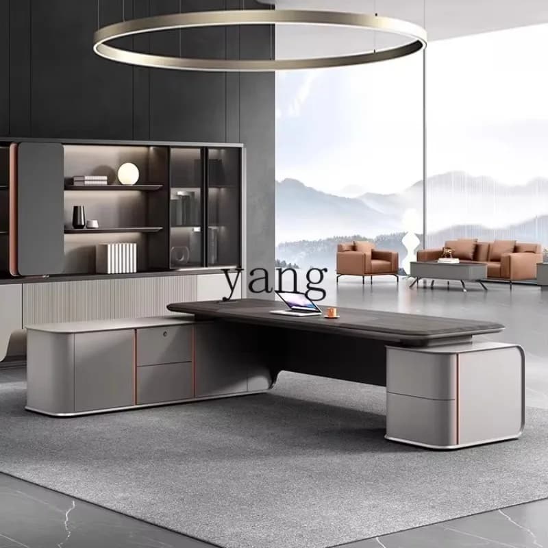 LTT Boss Desk Minimalist Modern President Chairperson Leadership Office Desk Chair Combination