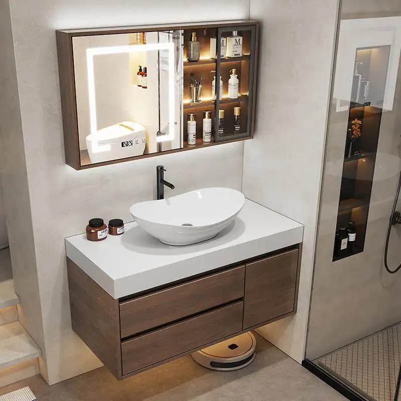 Partitions Toilet Bathroom Cabinet Mirror Wall Shelves Storage Decorations Cupboard Perfume Storage Gabinete Salon Furniture