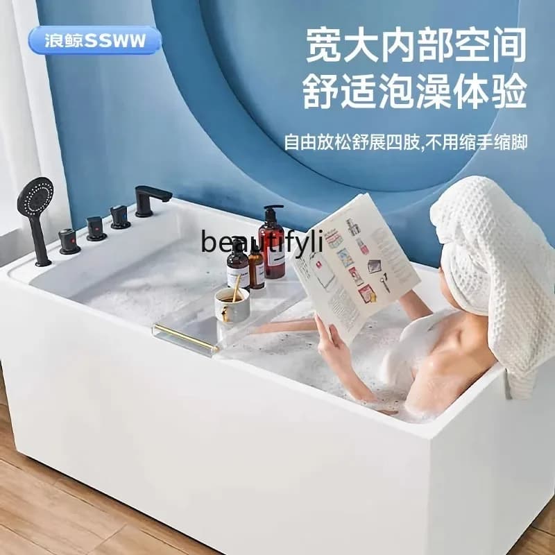 yj32 Bathroom Japanese deep bubble, acrylic independent sitting square household, bathtub