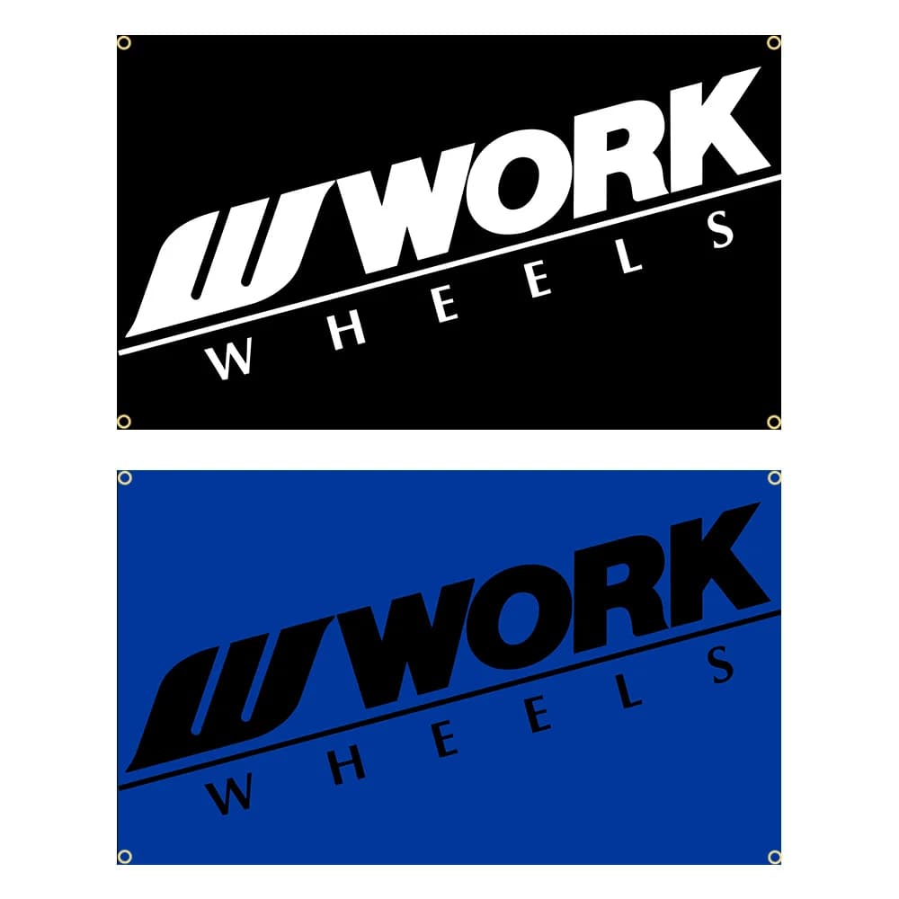 90x150cm Works Automotive Components Wheel Hub Flag Polyester Printed Car Banner Garage or Outdoor For Decoration Tapestry